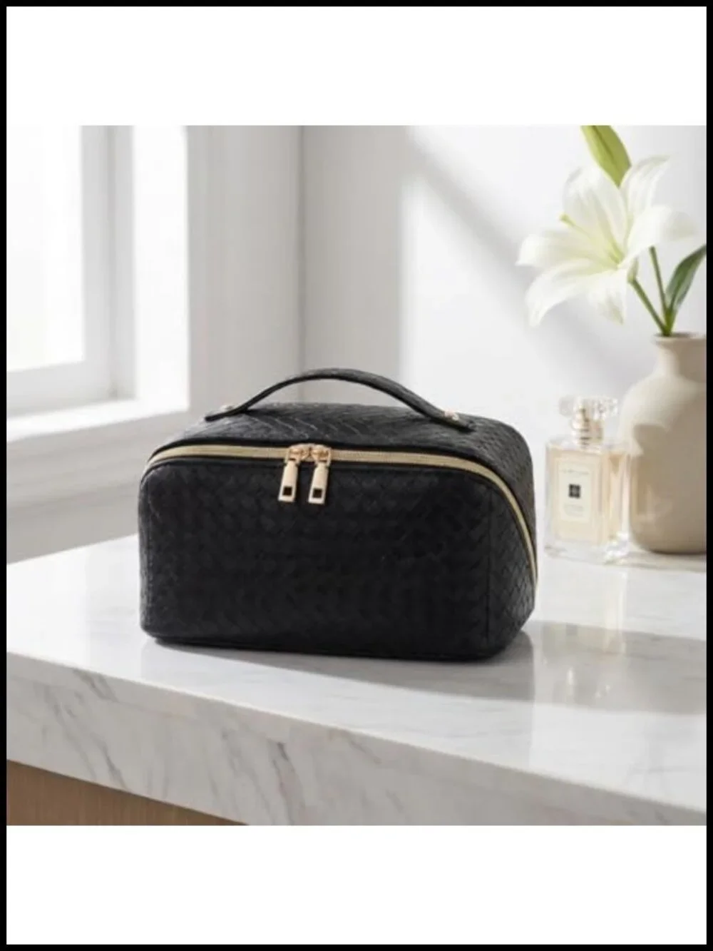 Large Capacity Foldable Travel Makeup Bag with Compartments